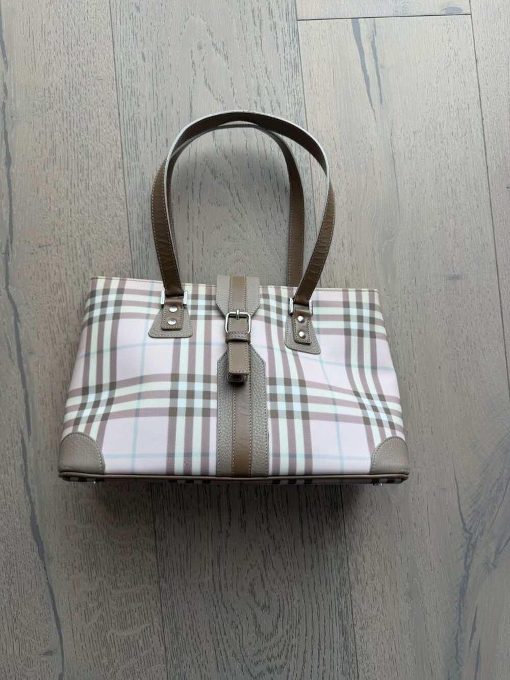 Burberry Pink Nova Check Medium Tote Bag - Picture 1 of 11